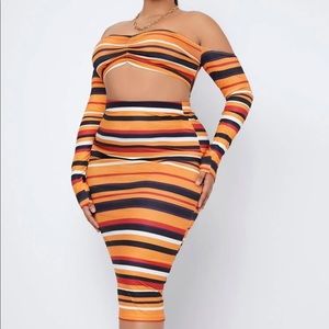 SHEIN Striped BodyCon Set